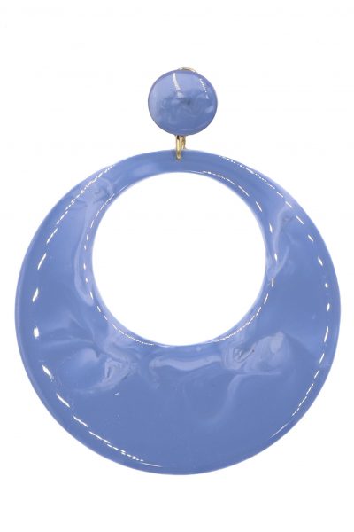 Pendiente de flamenca aro grande esmaltado acuarela color azul azafata degradado