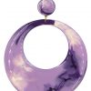 Pendiente de flamenca aro grande esmaltado acuarela color morado degradado