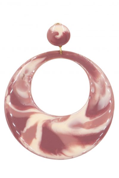 Pendiente de flamenca aro grande esmaltado acuarela color maquillaje degradado