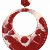 Pendiente de flamenca aro grande esmaltado acuarela color rojo degradado