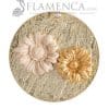 Broche de flamenca de porcelana beige y oro