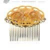 Yellow flamenco comb with gold highlights