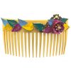 Flamenca comb with multicolored metallic flower with golden highlights