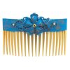 Turquoise cracked flamingo comb with golden highlights