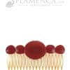 Peinecillo de flamenca de resina cristal coral