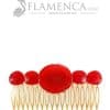 Peinecillo de flamenca de resina cristal rojo