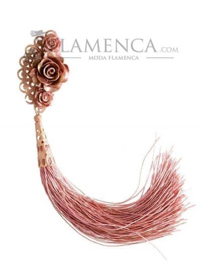 Peinecillo de flamenca de resina maquillaje con reflejos oro