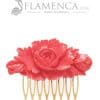 Peinecillo de flamenca de resina rojo
