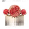 Peinecillo de flamenca fresa con reflejos oro