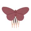 Flamingo resin butterfly comb in red