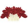 Peinecillo de flamenca resina floral color coral