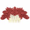 Peinecillo de flamenca resina floral color coralina