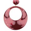 Pendiente de flamenca aro esmaltado color rosa y buganvilla