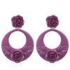 Flamenco earring violet floral hoop