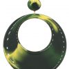 Pendiente de flamenca aro grande esmaltado color verde botella