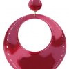 Pendiente de flamenca aro grande esmaltado colores rosados