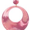 Pendiente de flamenca aro grande esmaltado color rosa