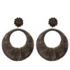 Flamenco black hoop earring with gold highlights
