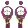 Flamenco bougainvillea earring with golden highlights