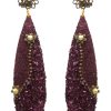 Flamenco earrings burgundy with mother of pearl powder