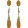 Flamenco earrings cameo mustard with gold highlights