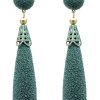 Pendiente de flamenca de nácar en forma de lágrima color verde agua oscuro