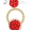 Red porcelain flamenco earring