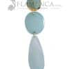 Pendiente de flamenca de resina cristal agua marina pastel
