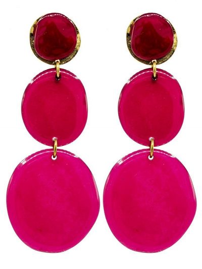 Pendiente de flamenca de resina cristal buganvilla