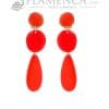 Pendiente de flamenca de resina cristal rojo degradé