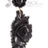 Black resin flamenco earring