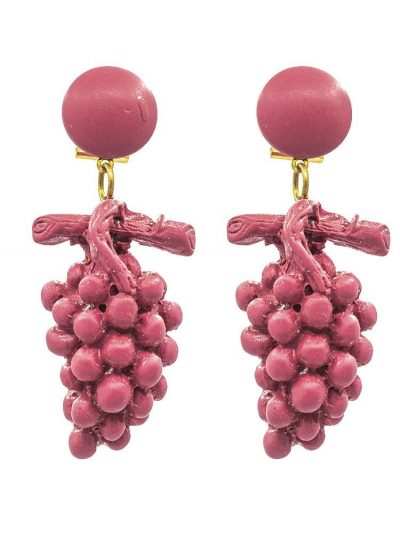 Pendiente de flamenca de resina racimo fresa