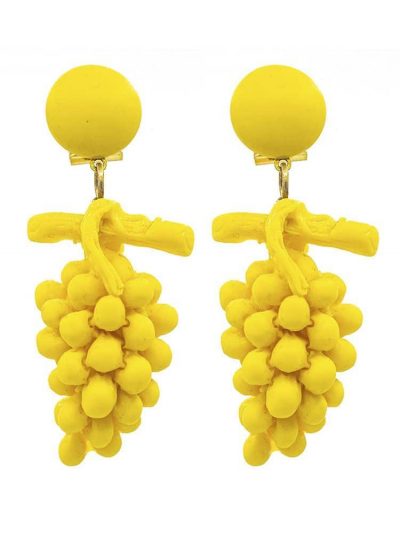 Pendiente de flamenca de resina racimo mostaza