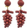 Pendiente de flamenca de resina racimo rojo oscuro