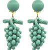 Pendiente de flamenca de resina racimo verde agua
