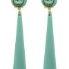 Pendiente de flamenca en resina de lágrima color verde agua