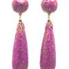 Fuchsia cracked teardrop flamenco earring