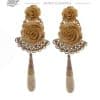 Ivory flamenco earring with gold highlights