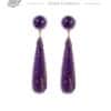 Purple flamenco earring with gold highlights
