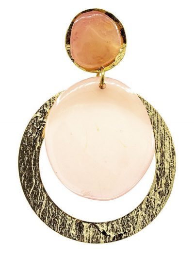 Pendiente de flamenca resina cristal rosa palo