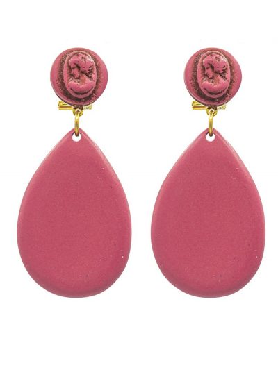 Pendiente de flamenca resina de lágrima pequeña fresa