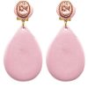 Pendiente de flamenca resina de lágrima pequeña rosa