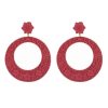 Flamenco resin hoop earring with coral filigree