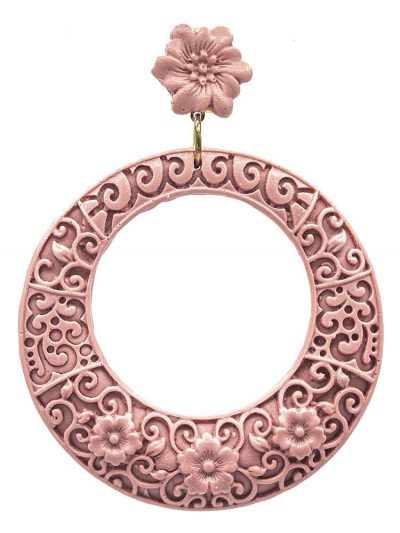 Pendiente de flamenca de resina maquillaje