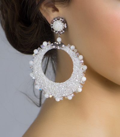 Pendientes de novia nácar