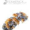 Flamenco tiara in antique blue and beige tones