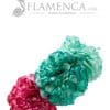 Tiara de flamenca en tonos verdes agua y frambuesa